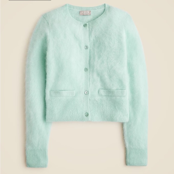 J crew faded mint Brushed cashmere cropped cardigan - Picture 4 of 5